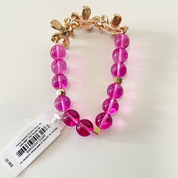 Vera Wang Petals Beaded Stretch Bracelet Pink - Picture 3 of 4